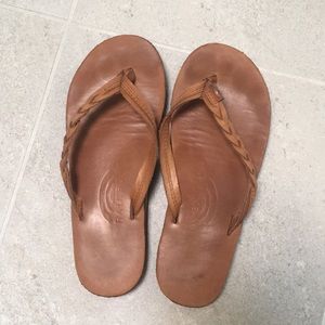 Rainbow Braided Flip flops size small (5.5-6.5)